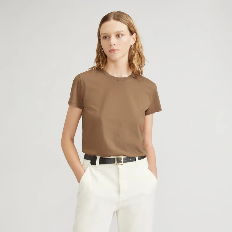 The Box-Cut Tee in Essential Cotton | Toasted Coconut | No Pocket