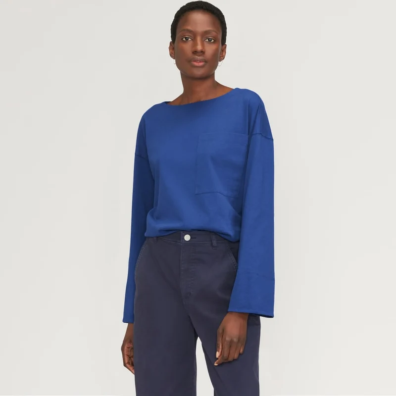 The Premium Weight Oversized Pocket Tee | Mazarine Blue