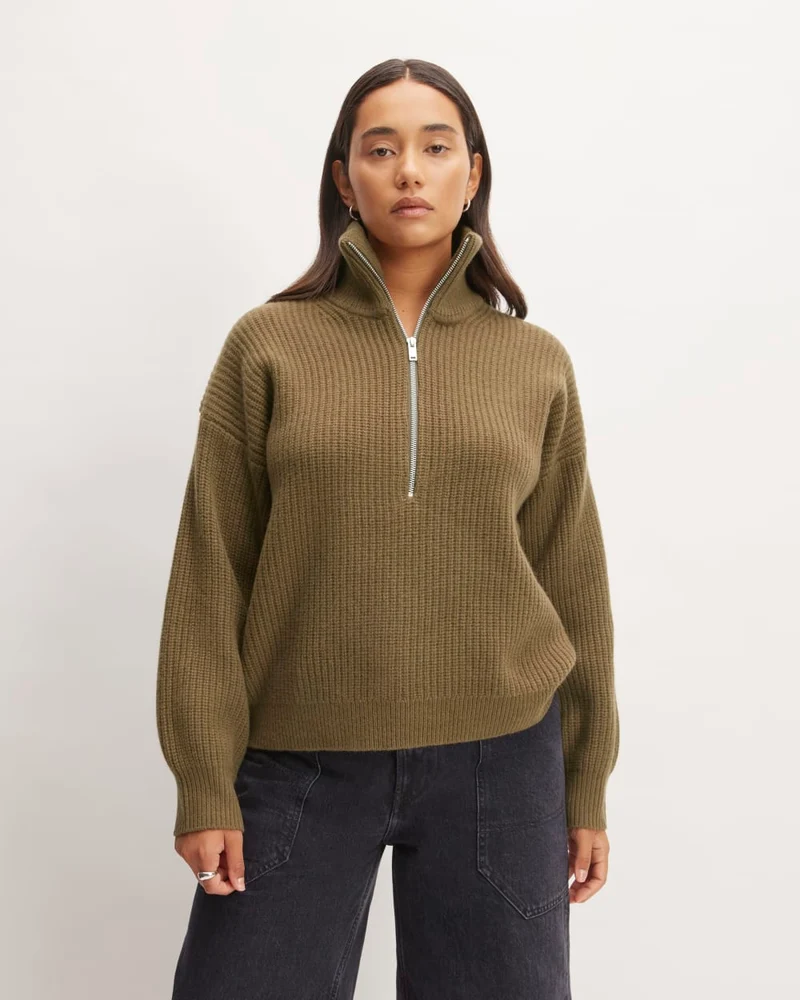 The Half-Zip Sweater in Luxe Merino | Beech