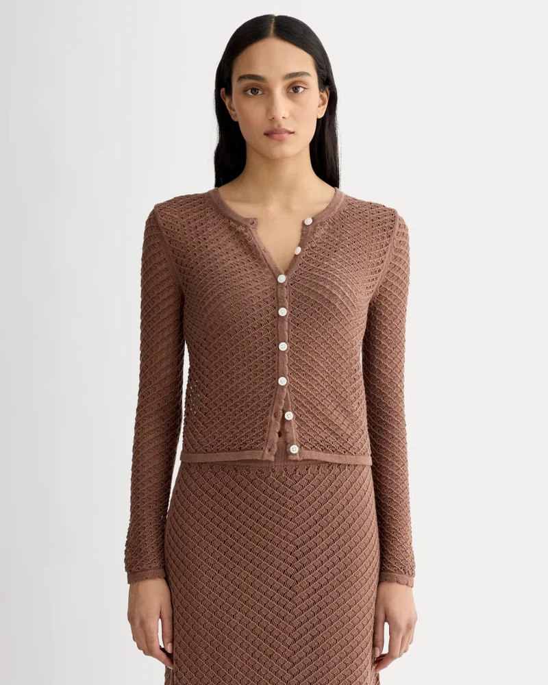 The Lace Knit Cardigan | Mocha