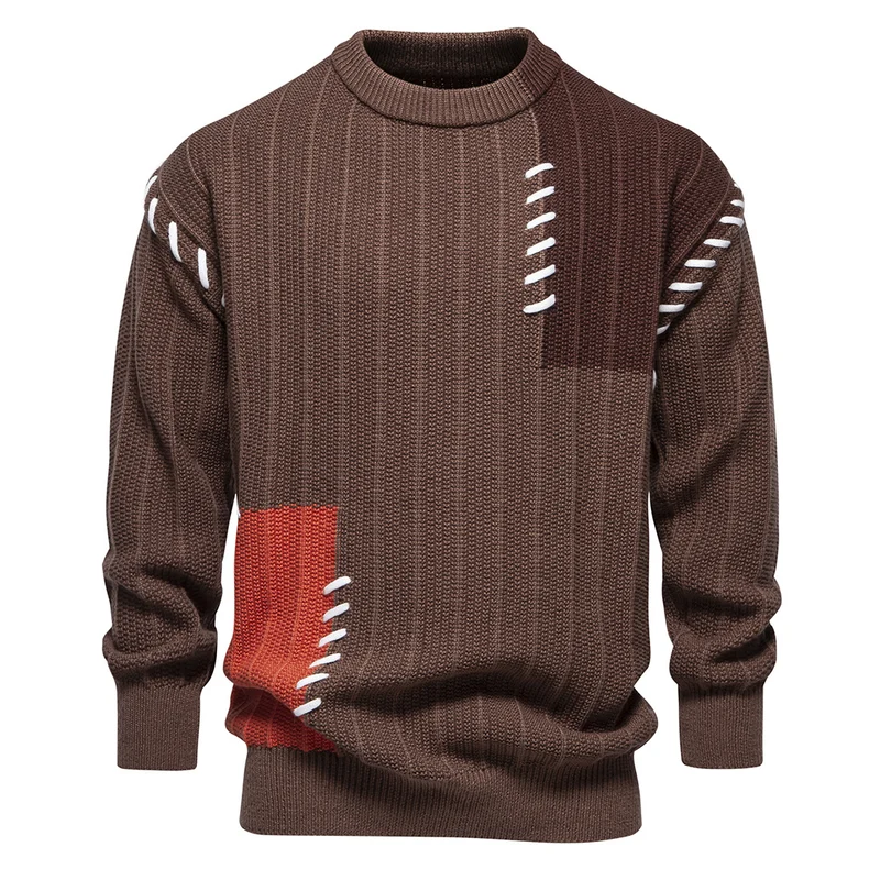 Casual herenkleding zwarte gesplitste truien