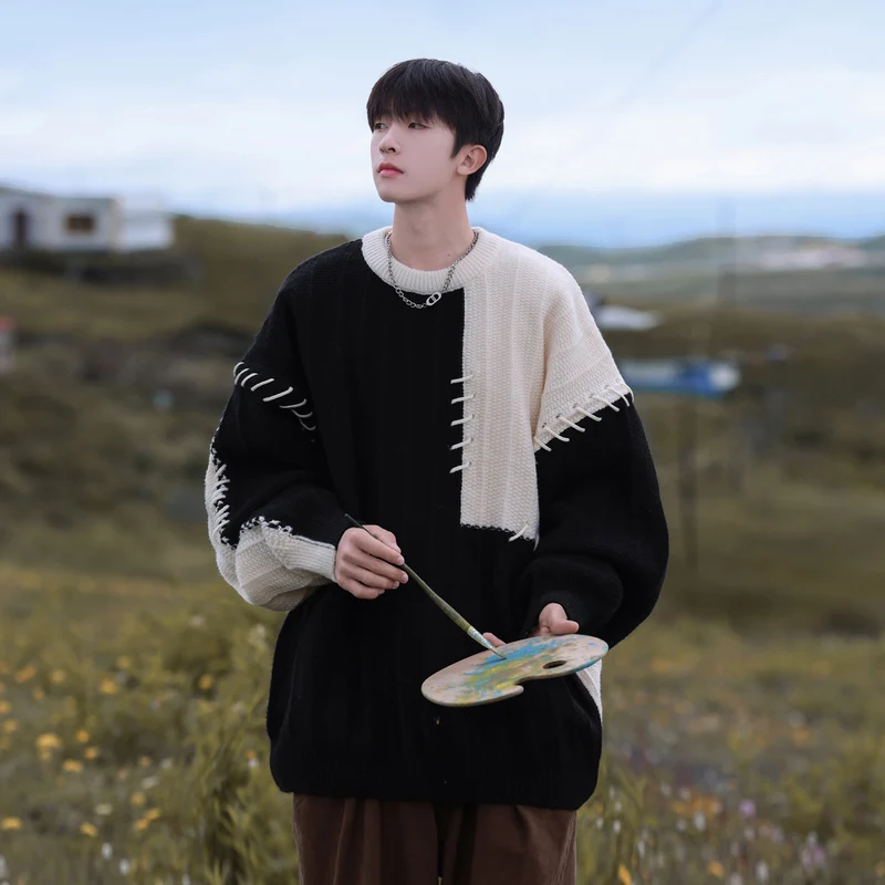 Gebreide trui heren pullover hiphop oversized truien