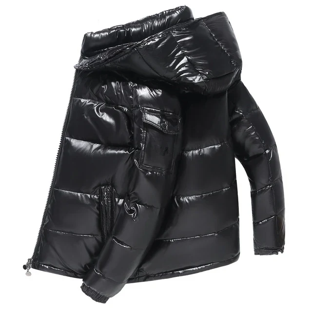 Heren Trend Effen Kleur Korte Winter Warme Capuchon Parka's
