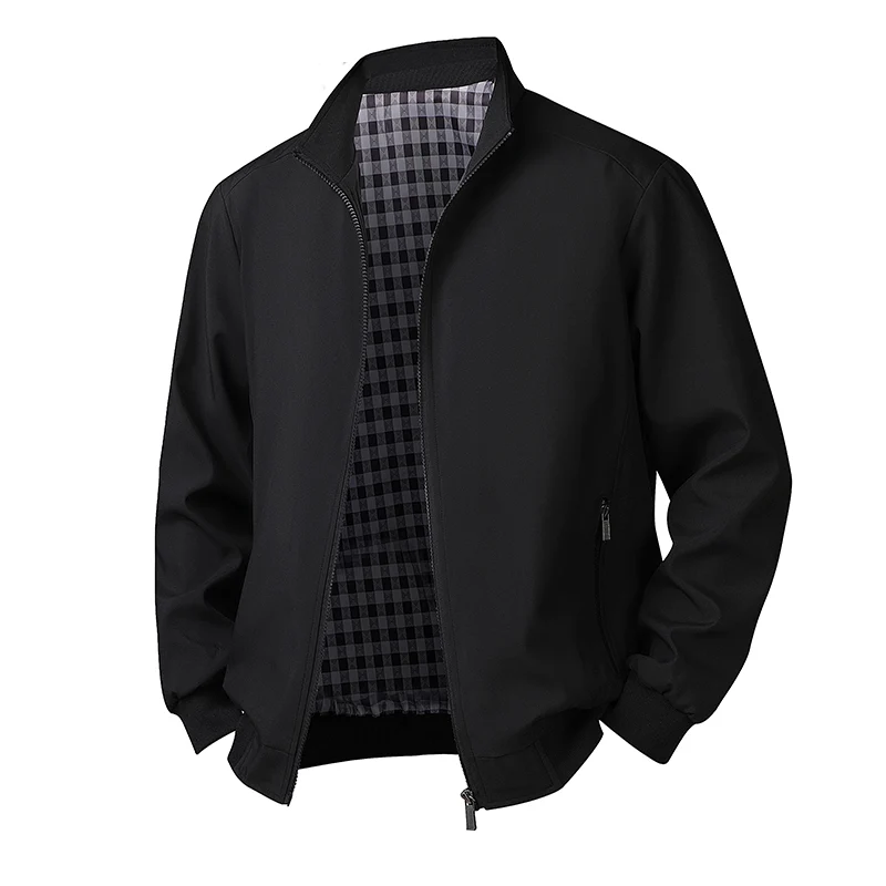 Heren Casual Herfst Lente Windjack Sportjas met Opstaande Kraag