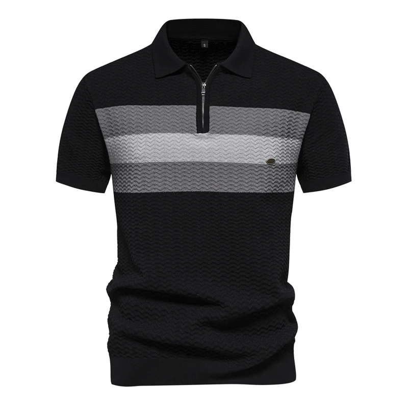 Zomers geribbeld, cool poloshirt met textuur