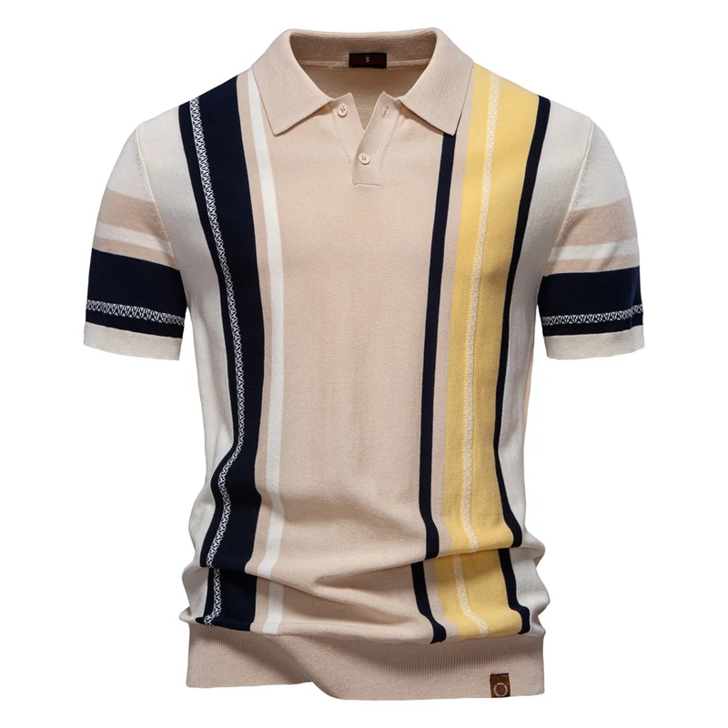 Zomer casual gebreide ademende gestreepte blouse
