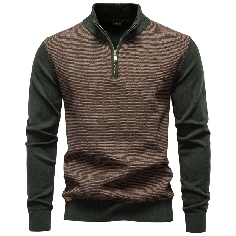 Warme luxe katoenen herfst-winter casual coltrui herentruien