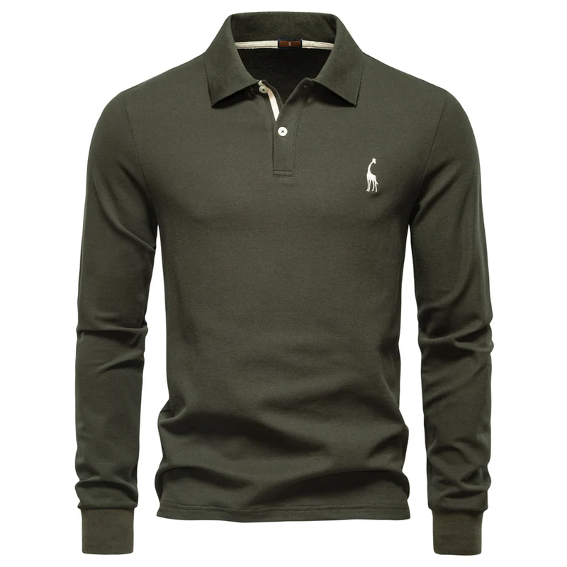 Casual katoenen poloshirt met lange mouwen
