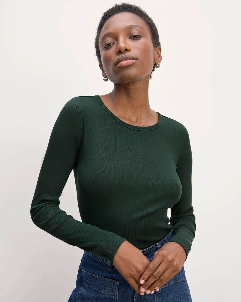 The Luxe Rib Long-Sleeve Crew | Scarab