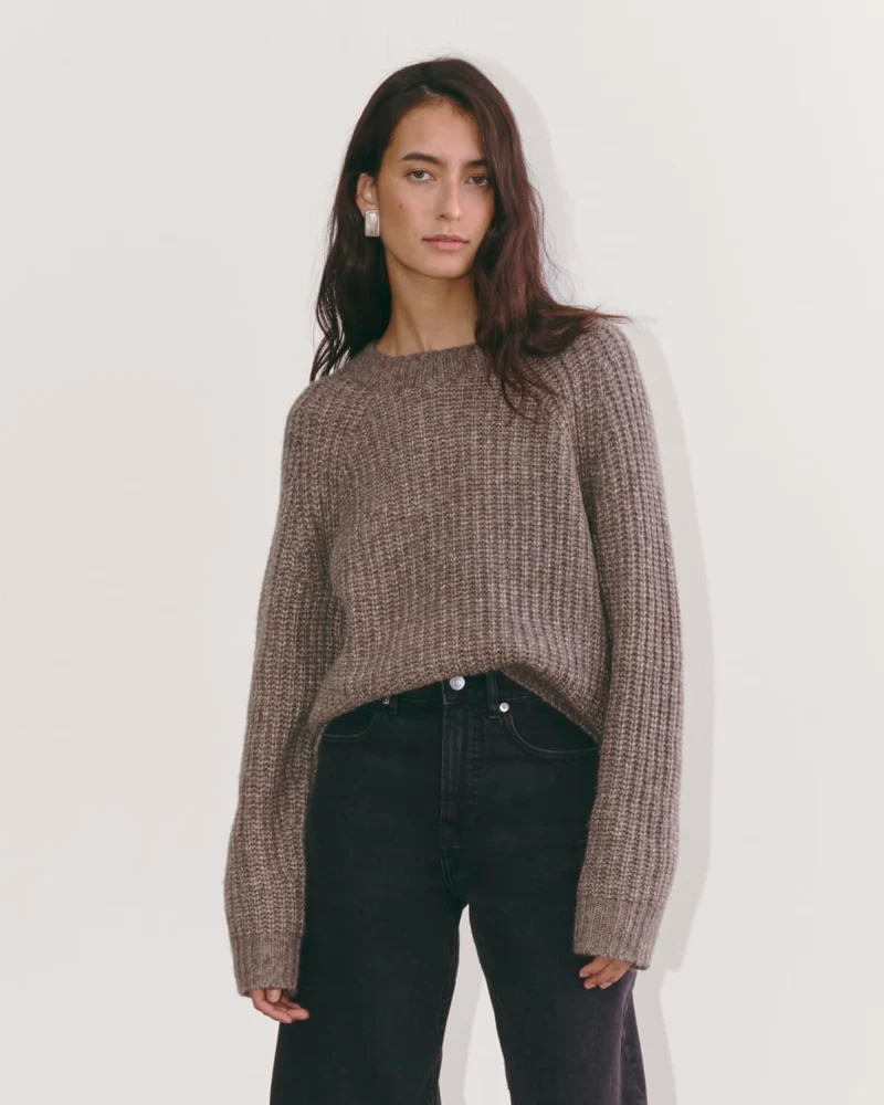 The Fisherman Crew in Cloud | Taupe Melange