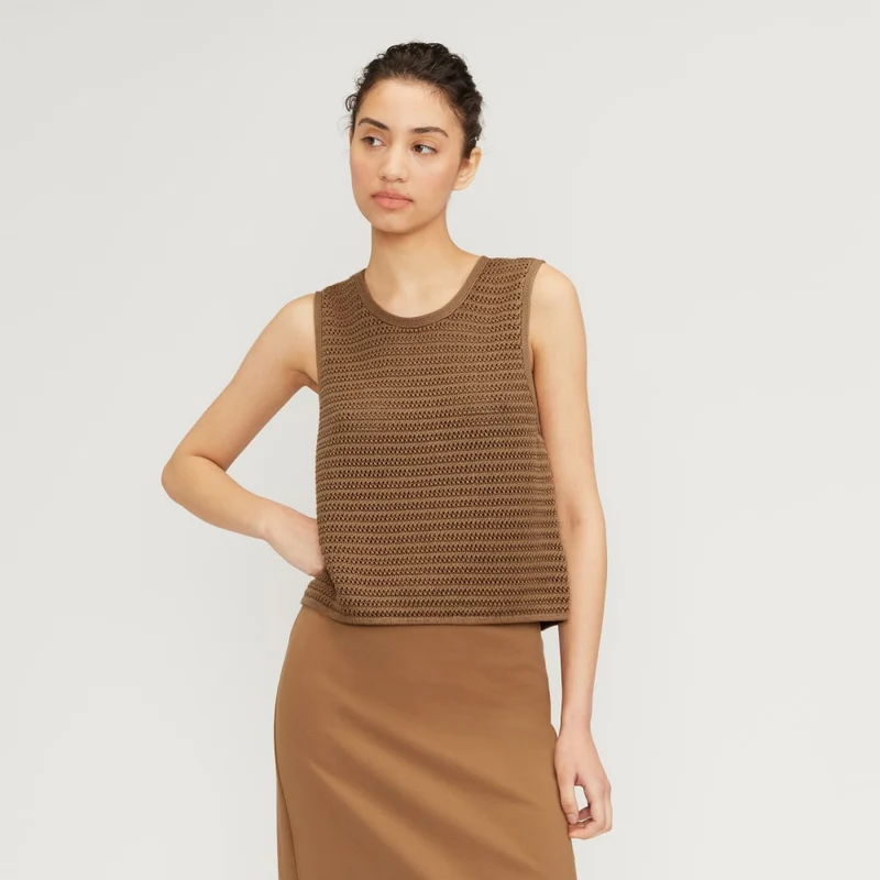 The Crochet Knit Cami | Toasted Coconut
