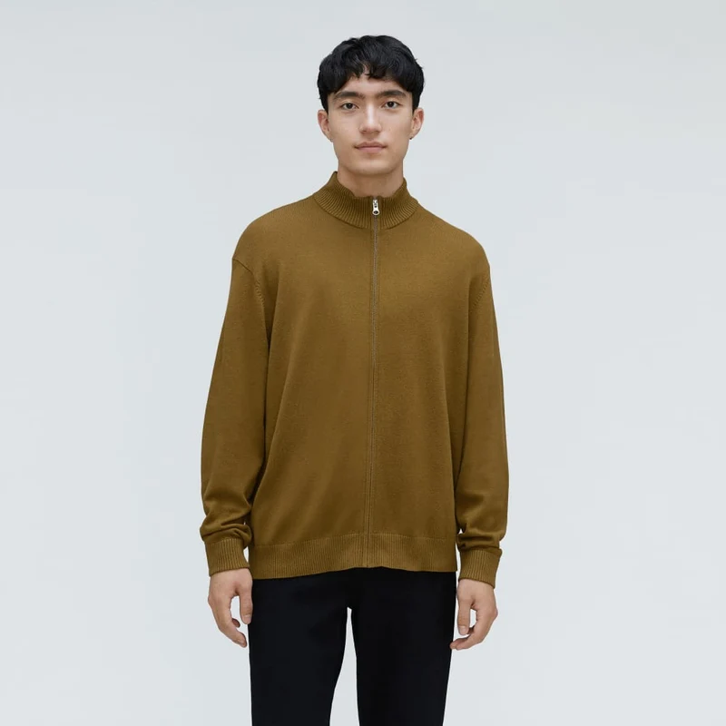 The No-Sweat Full Zip Sweater | Tapenade
