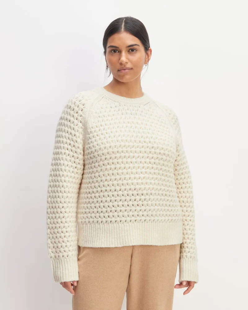The Cloud Oversized Textured Crew | Bone