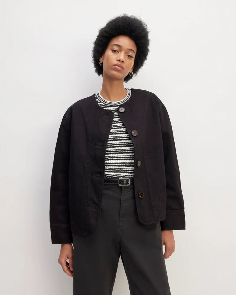 The Denim Barrel Jacket | Black