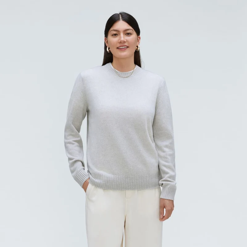 The Everyone Cashmere Crew | Pale Heather Grey