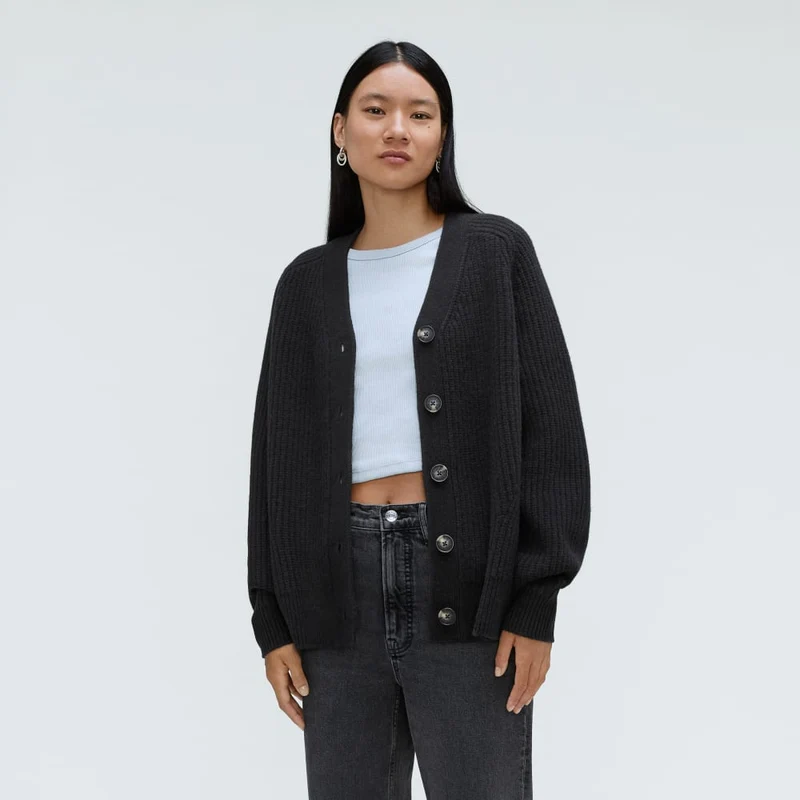 The Felted Merino Cardigan | Black