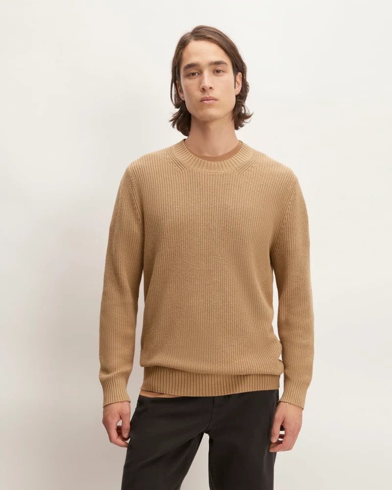 The No-Sweat Ribbed Crew | Tiger's Eye