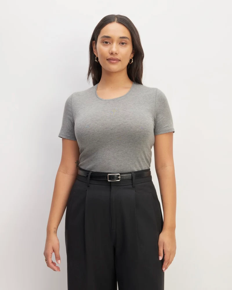 The Supima® Form Crew Neck Tee | Mid Heather Grey