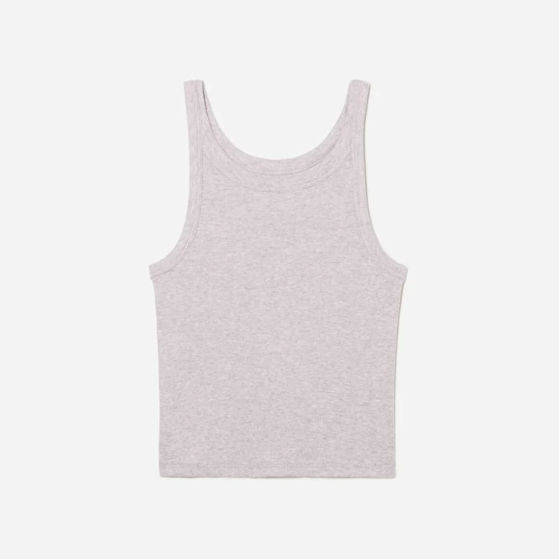 The Pima Micro-Rib Short Tank | Wisteria Grey
