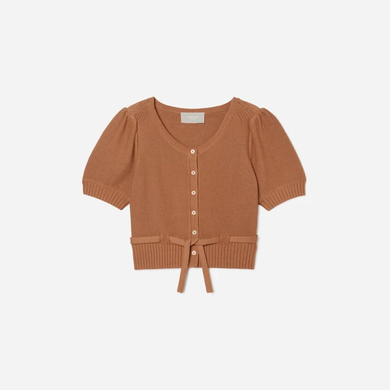 The Puff Sleeve Sweater Top | Tawny Brown