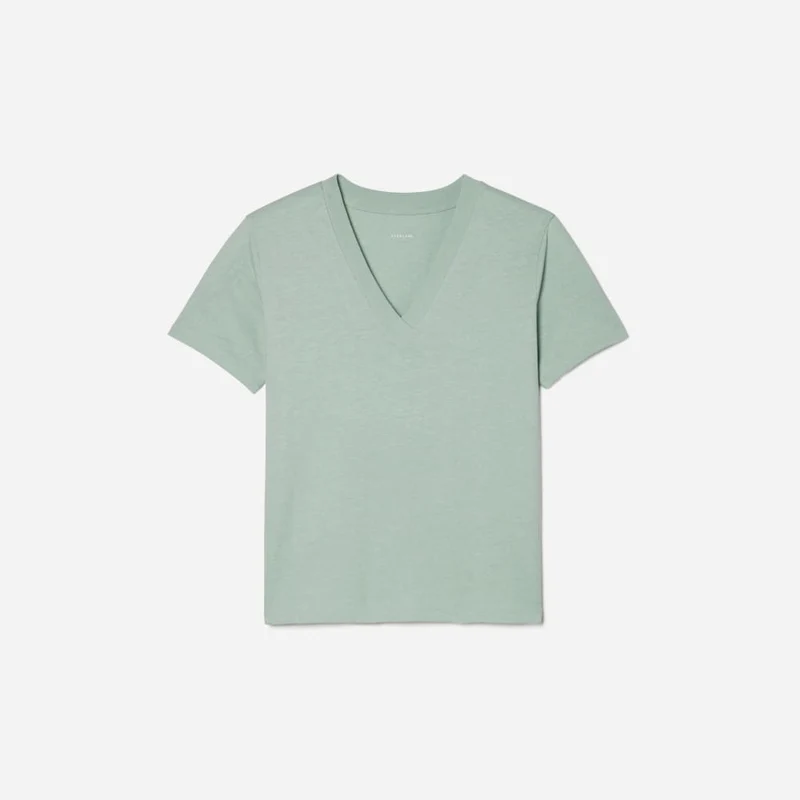 The Vintage V-Neck Hemp Tee | White Sage