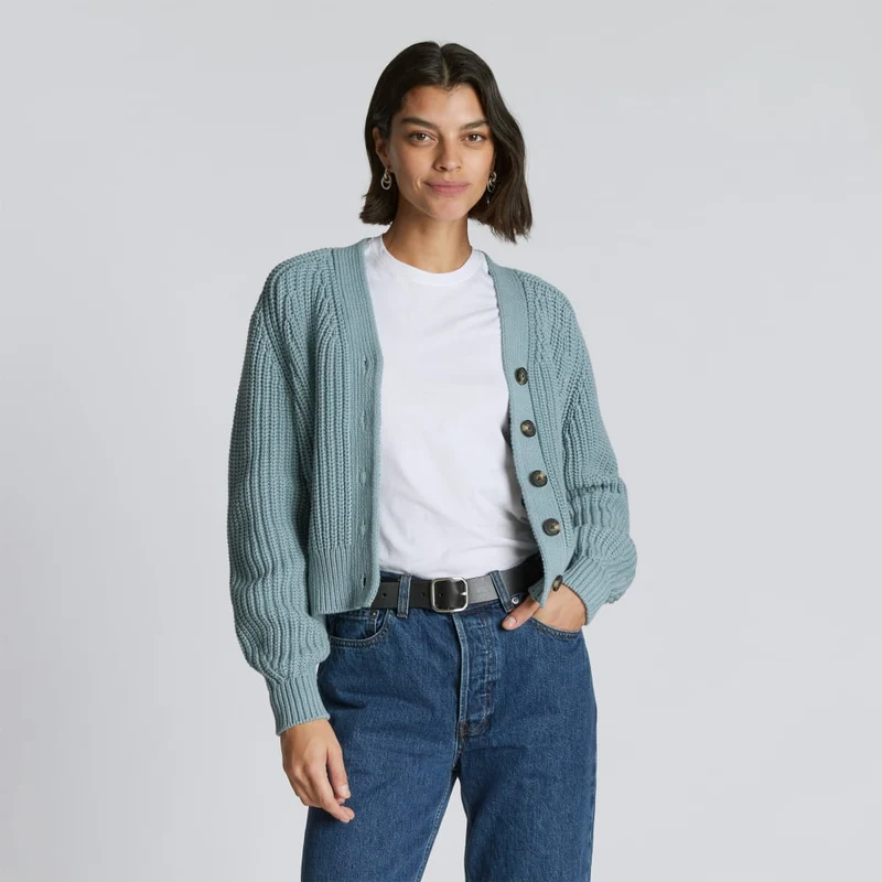 The Texture Cotton Cardigan | Blue Shadow