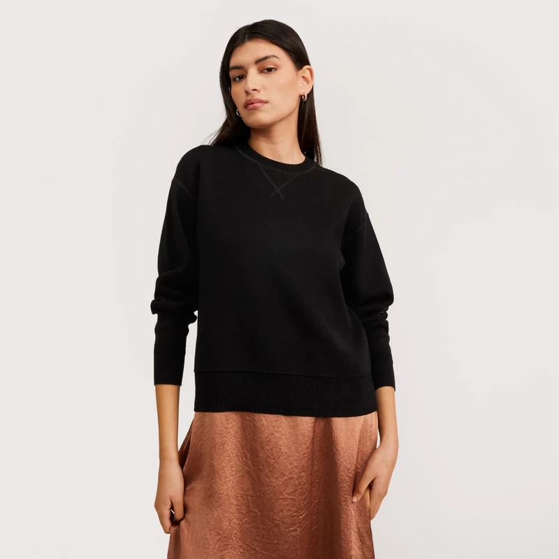 The Cotton-Merino Sweatshirt | Black