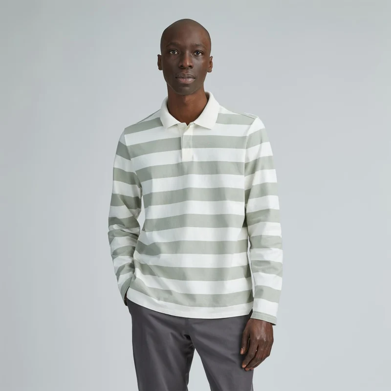The Premium-Weight Rugby Shirt | Seagrass / Canvas Tan