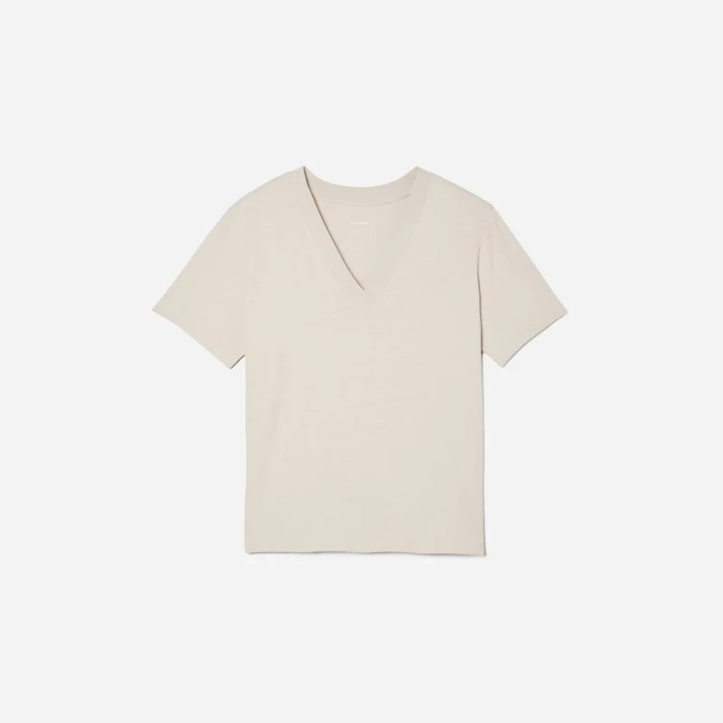 The Vintage V-Neck Hemp Tee | Moonlit Cloud