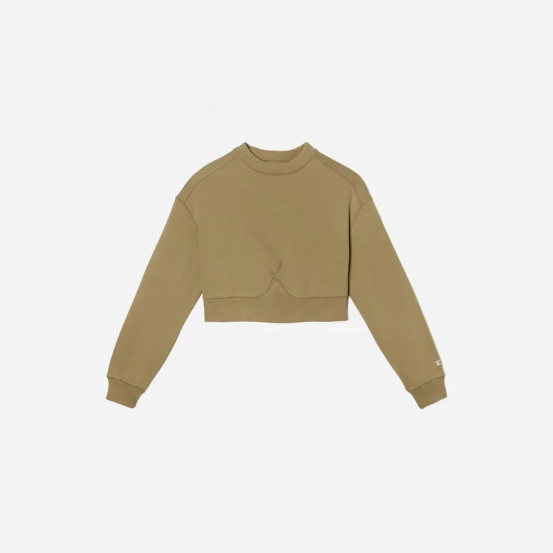 The Organic Cotton Cropped Crew | Fennel Seed