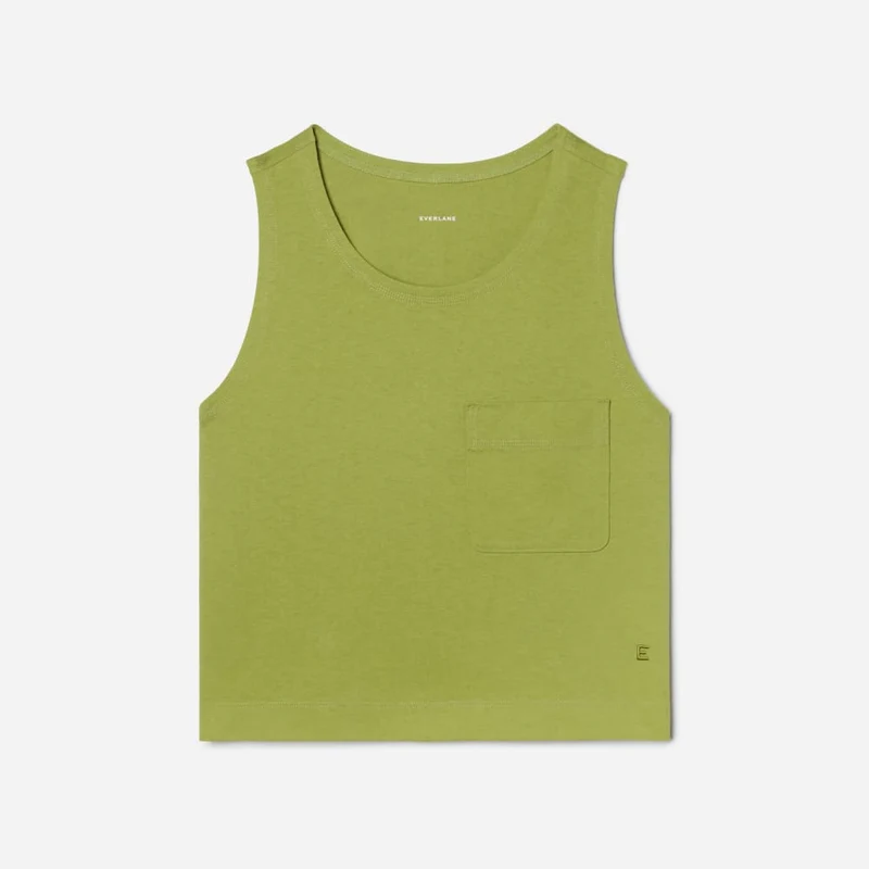 The Premium Weight Cropped Pocket Tank | Pepper