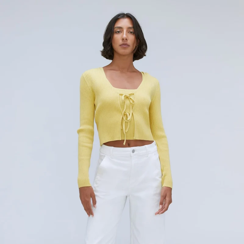The Cotton-Merino Front-Tie Top | Dandelion