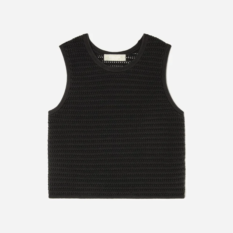 The Crochet Knit Cami | Black