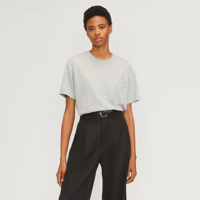 The Organic Cotton Relaxed Pocket Tee | Heather Grey