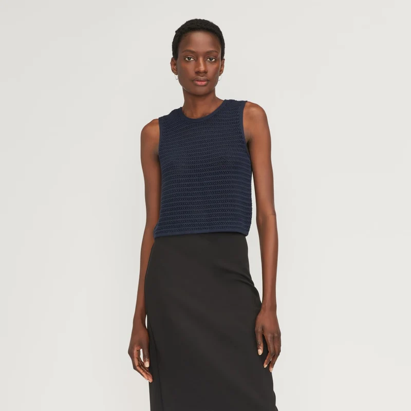 The Crochet Knit Cami | Navy