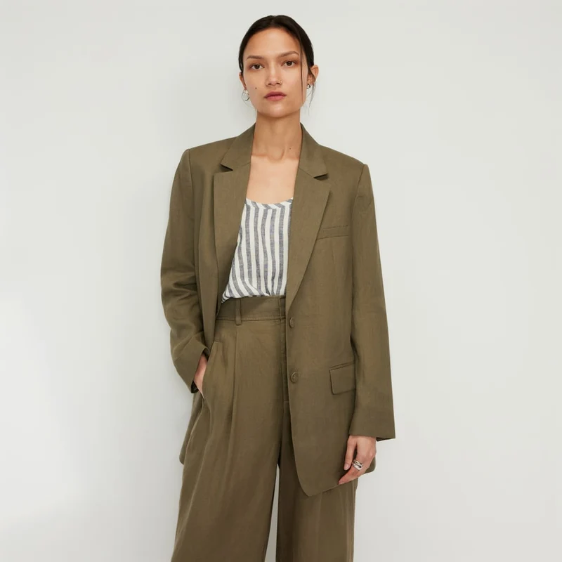 The Oversized Blazer in Linen | Kalamata