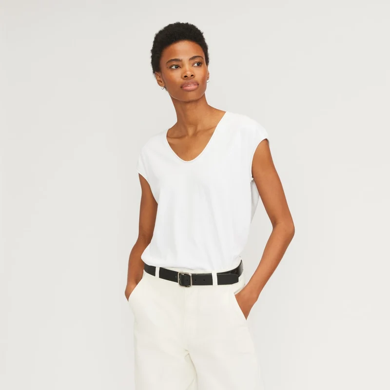 The Hemp Scoop-Neck Muscle Tee | White