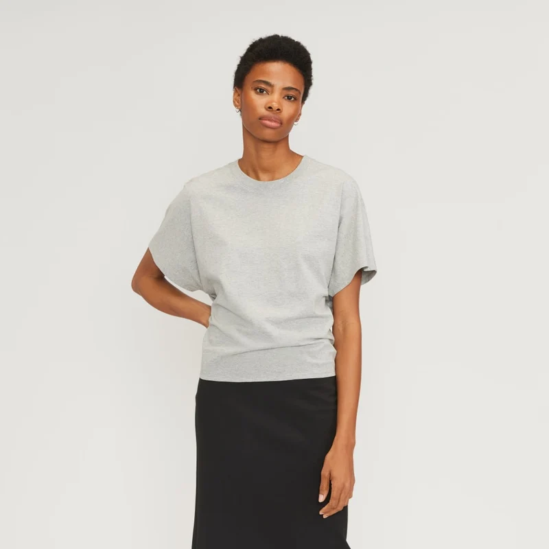 The Organic Cotton Tie Back Tee | Heather Grey
