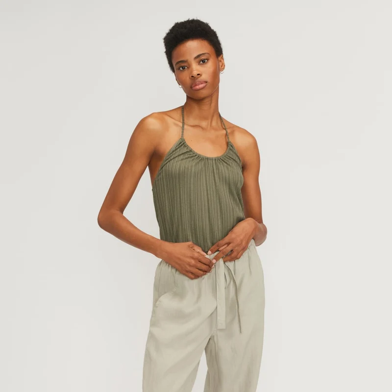The Rib Soft Knit Halter Top | Kalamata