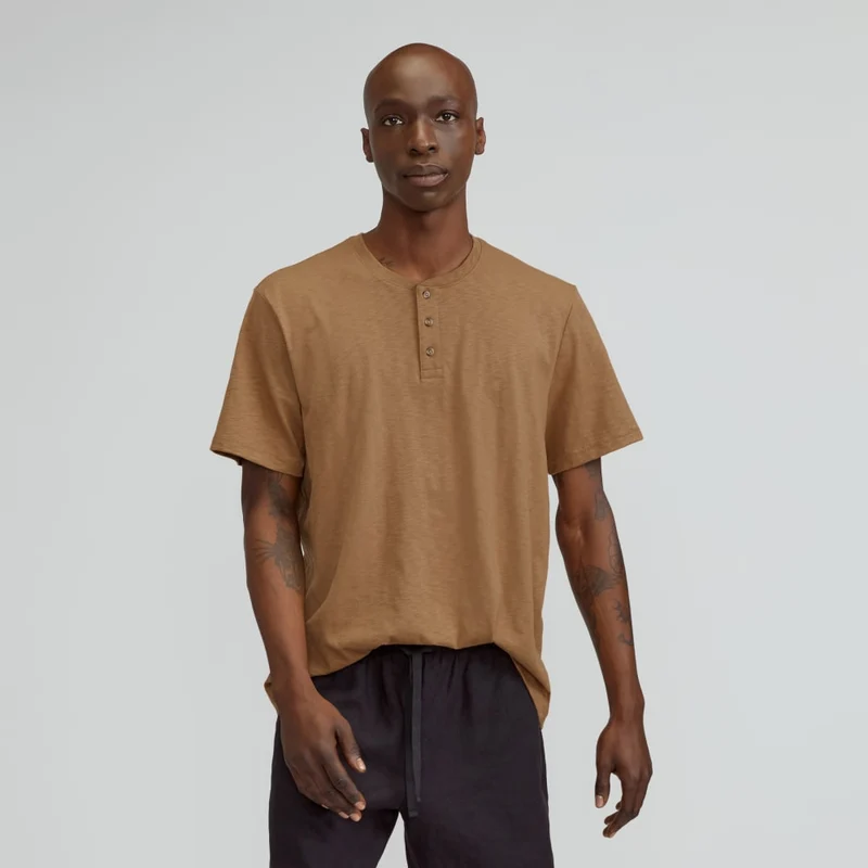 The Cotton Slub Henley | Toasted Coconut