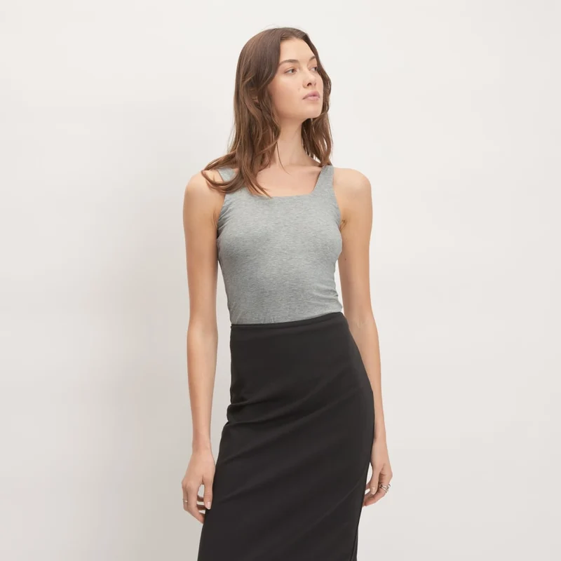 The Supima® Sleeveless Top | Heathered Grey