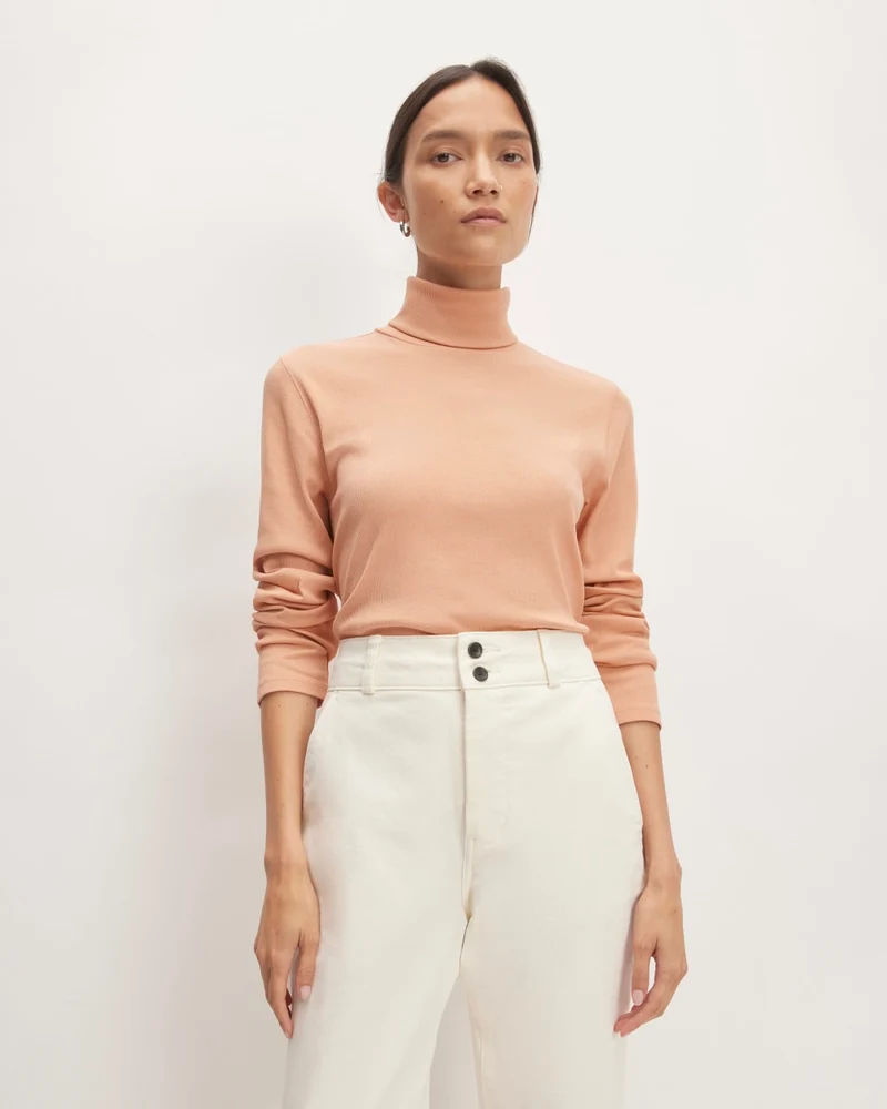 The Luxe Rib Turtleneck | Blush Pink