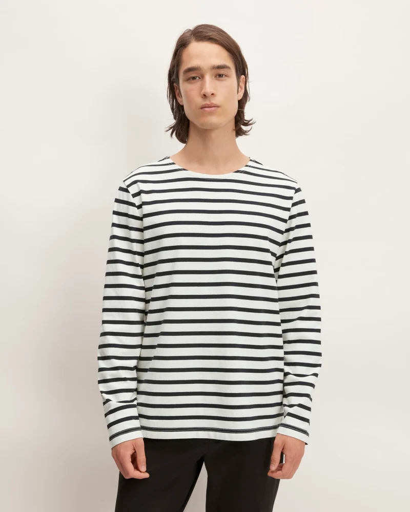 The Premium-Weight Long-Sleeve Mariner Tee | Canvas / Black
