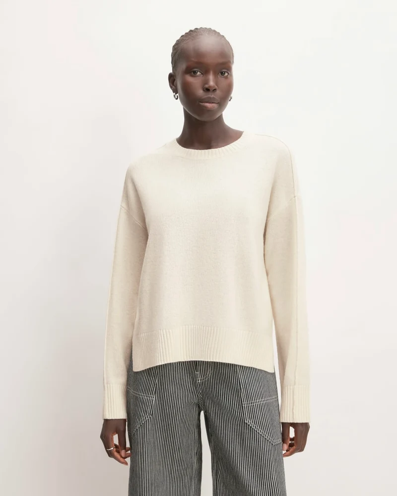 The Good Merino Wool Crewneck Sweater | Bone