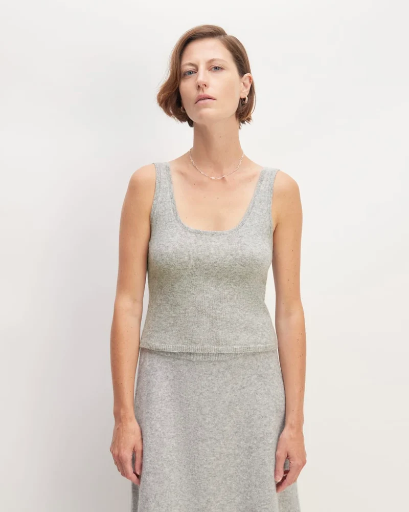 The Cozy-Stretch Tank | Heathered Grey