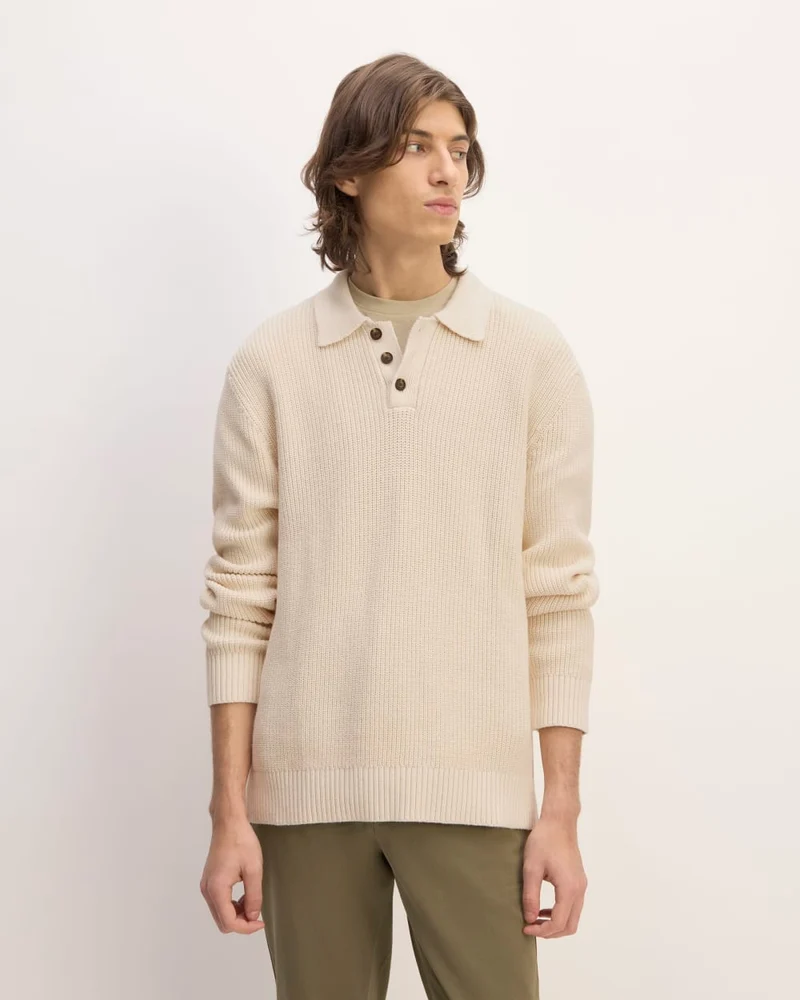 The Cotton Chunky Rib Polo | Canvas