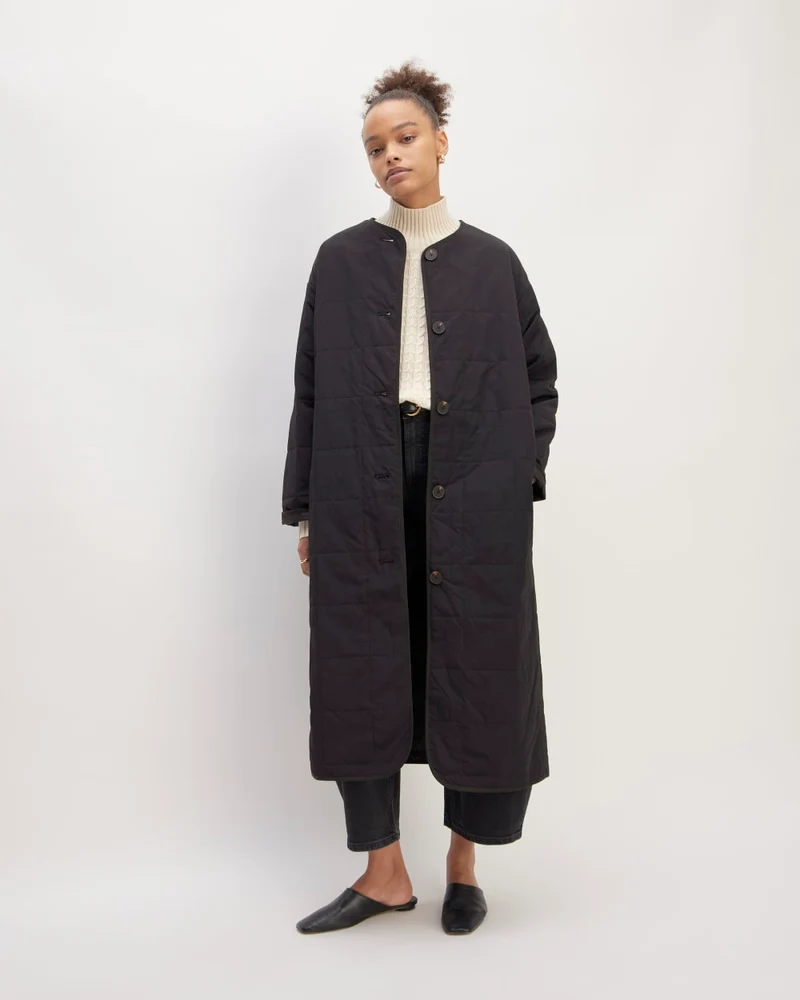 The ReNew Quilted Long Liner | Black