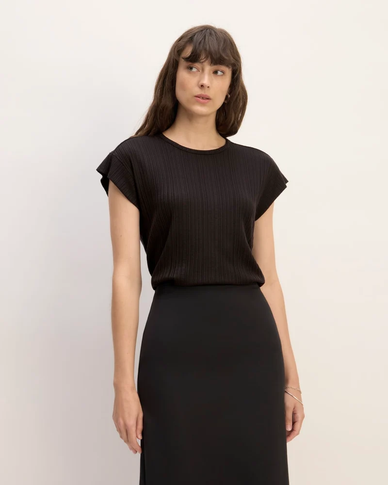 The Rib Muscle Tee | Black