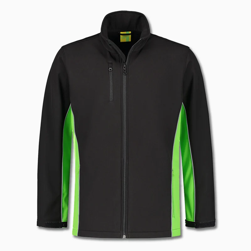 Softshell jack 'WorkWear' (zwart-lime)