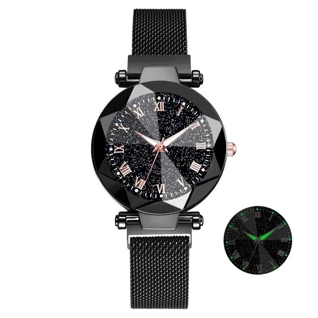 Starry Sky Stainless Steel Mesh Bracelet Watches For Women
